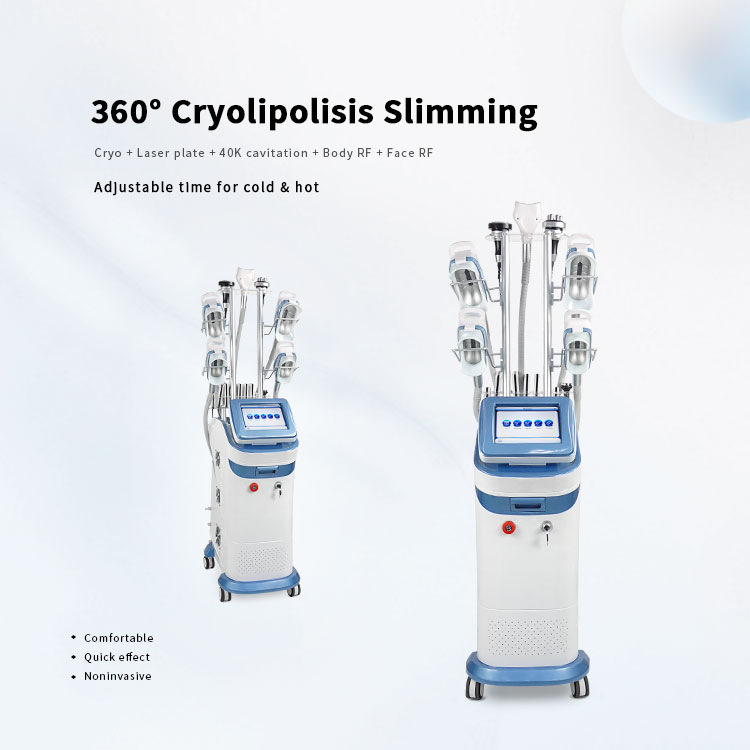 360 Degree Cryolipolyse Machine 5 Handles Cryo Fat Slimming Freeze Cellulite Reduction Cryo 360 Cooling Therapy Body Sculpting 