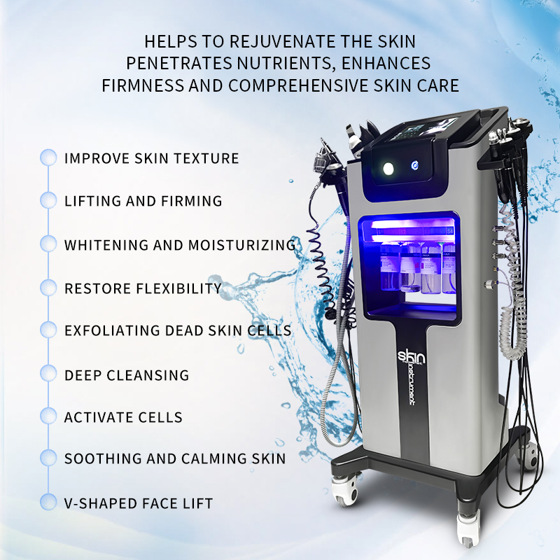 8 In 1 Hydrofacial Water Oxygen Jet Aqua Dermabrasion Peeling Machine Hydrodermabrasion Skin Rejuvenation Hydro Facial Machine 