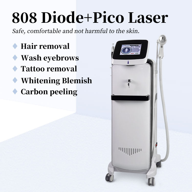 2 In 1 Picolaser 532nm Tattoo Removal Ndyag Picosecond Laser Diode 808 Laser Permanent Machine