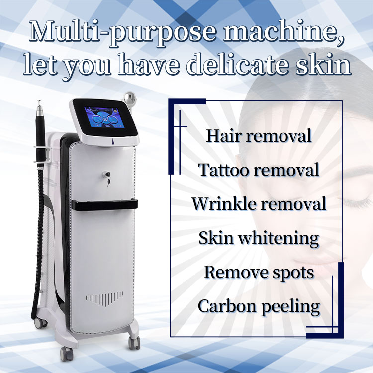 2 In 1 Picolaser 532nm Tattoo Removal Ndyag Picosecond Laser Diode 808 Laser Permanent Machine