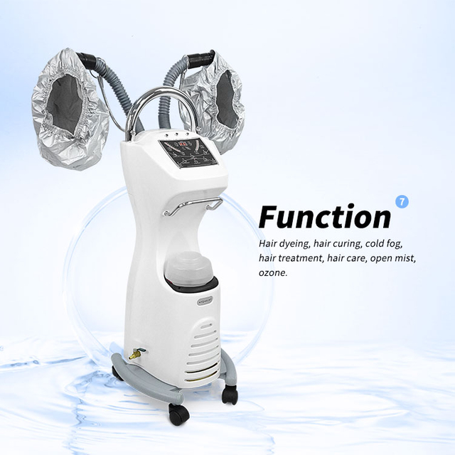 Double Caps Nano Hair Spa Steamer Scalp Therapy Micro Mist Hair Treatment Steamer Professional For Beauty Salon Use