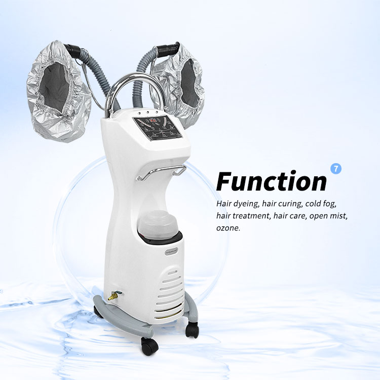 Double Caps Nano Hair Spa Steamer Scalp Therapy Micro Mist Hair Treatment Steamer Professional For Beauty Salon Use