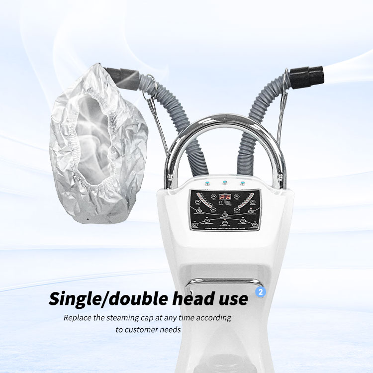 Double Caps Nano Hair Spa Steamer Scalp Therapy Micro Mist Hair Treatment Steamer Professional For Beauty Salon Use