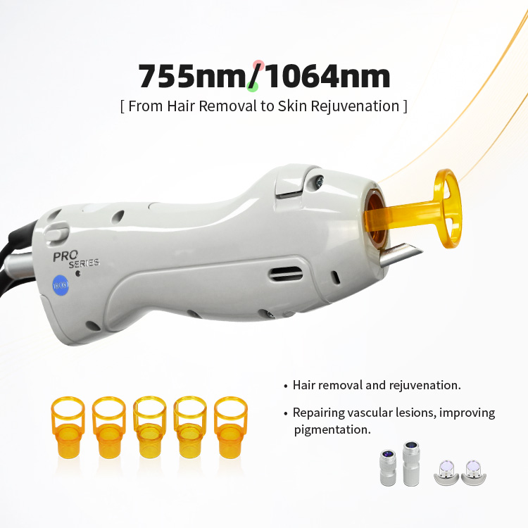 High Power Alixdritech 755 1064 Laser Nd Yag Long Pulse Hair Removal Beauty Machine