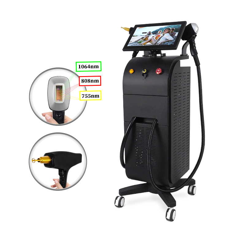 3 Waves Alma Soprano Ice Titanium Laser Hair Removal Machine 2 In 1 Ndyag Laser Tattoo Removal Laser Picosecond Laser