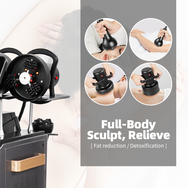 360 Degree G5 Pro Rotating Face Body Roller Massage Machine For Muscle Relax Weight Loss 5 Handles Roller Vibration Rotation