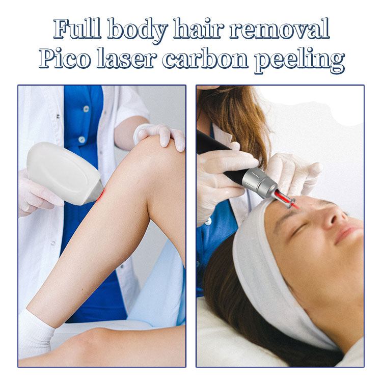 2 In 1 Picolaser 532nm Tattoo Removal Ndyag Picosecond Laser Diode 808 Laser Permanent Machine