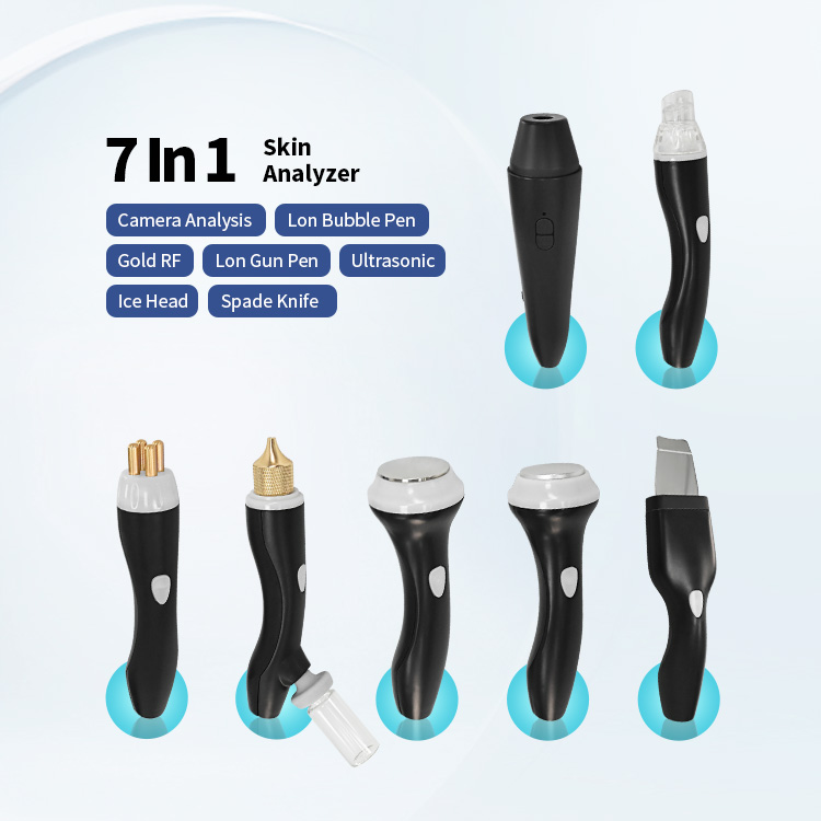 7 In 1 Microdermabrasion Hydra Facial Machine With Analyzer Skin Smart Ice Blue Hydro Facial Dermabrasion Machines