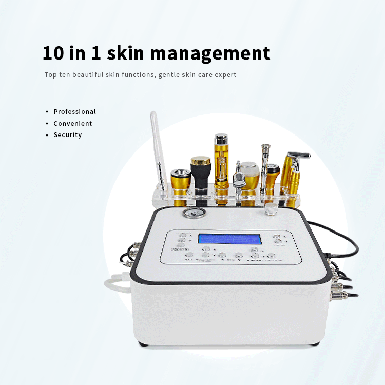 Multifunctional 10 In 1 Dermabrasion Skin Peeling High Frequency Micro-Electric Mesotherapy Microdermabrasion Facial Machine