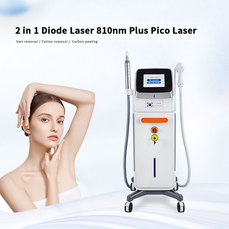 2 In 1 Diode Laser Hair Removal And Nd Yag Picosecond Laser Tattoo Pigment Removal Diode Plus Pico Laser Machine