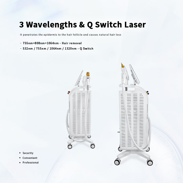 2 In 1 Diode Laser Hair Removal And Q Switched Nd Yag Pico Laser Diode Picosecond Tattoo Removal Machine
