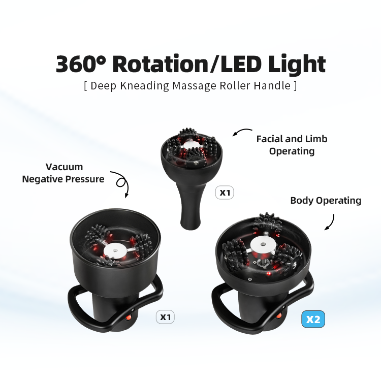 360 Degree G5 Pro Rotating Face Body Roller Massage Machine For Muscle Relax Weight Loss 5 Handles Roller Vibration Rotation