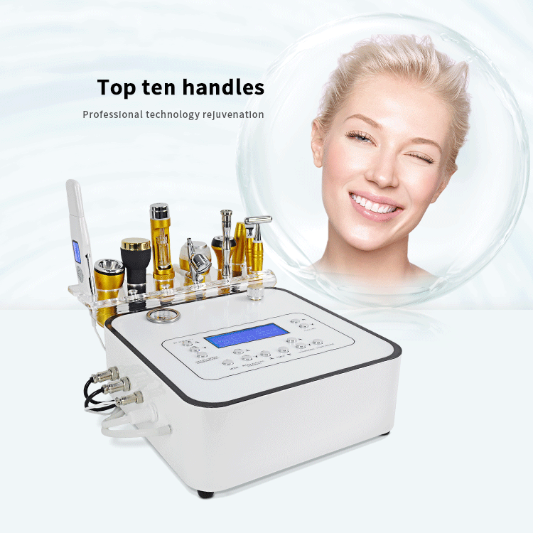 Multifunctional 10 In 1 Dermabrasion Skin Peeling High Frequency Micro-Electric Mesotherapy Microdermabrasion Facial Machine